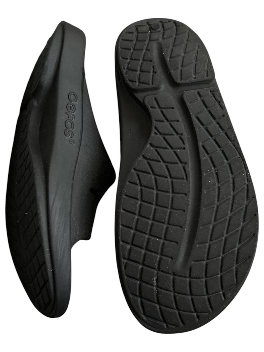 Oofos Ooahh Black Slide Recovery Sandals - Minimal Slip-On Design M10 W12 - Picture 6 of 6